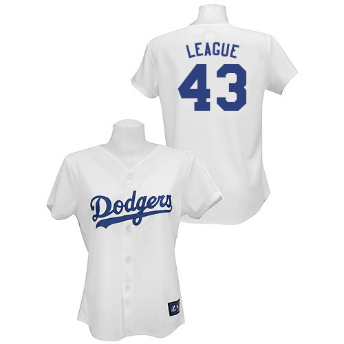Brandon League #43 mlb Jersey-L A Dodgers Women's Authentic Home White Baseball Jersey